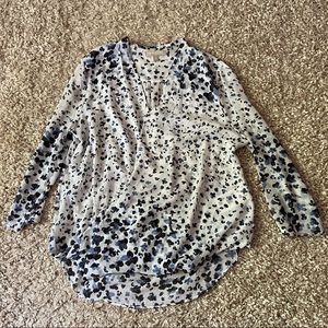banana republic floral blouse